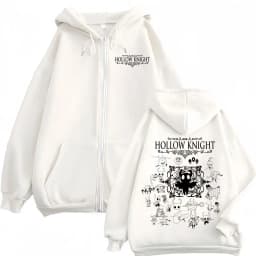 Hot Game Hollow Knight Merch Zipper Hoodie Men Women Fashion Vintage Hooded Sweatshirts High Quality Fleece Oversized Pullovers