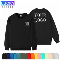 Customized Print Men Women Round-Neck Sweatshirt Loose Solid Color Classic Pullover Spring Autumn Fashion Personality Streetwear