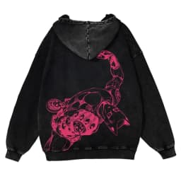 JoJo's Bizarre Adventure Clothing Kira Yoshikage Graphic Hooded Men Cotton Hoodies Vintage Washed Sweatshirt Harajuku Streetwear