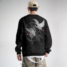 Chinese Dragon Print Hoodie Sweatshirt Autumn Japanese Casual Oversized Sweatshirts Hip Hop Pullover Women Men Clothing