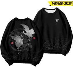 Chinese Dragon Print Hoodie Sweatshirt Autumn Japanese Casual Oversized Sweatshirts Hip Hop Pullover Women Men Clothing