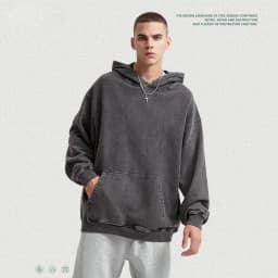 2024 Autumn Winter Men 420gsm Hoodies Streetwears High Street Heavy Weight Washed Cotton Sweatshirts Brand Tracksuit