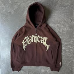 Hooded American retro zipper sweatshirt Gothic letter star print hoodie trendy men's casual jacket 2023 new product