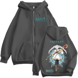 Anime Frieren: Beyond Journey's End Zipper Hoodies Men Women Clothing Fashion Fleece Oversized Zip Up Hooded Sweatshirts Jackets