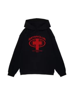 Men's Sweatshirts Satan Club Graphic Hoodies Oversized Winter Harajuku Long Sleeve Tops Korean Fashion Y2k Streetwear Clothing