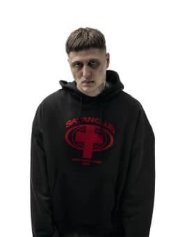 Men's Sweatshirts Satan Club Graphic Hoodies Oversized Winter Harajuku Long Sleeve Tops Korean Fashion Y2k Streetwear Clothing