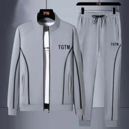 Men's Midlife Casual Sports Suit Two-Piece Set Spring Autumn New Style Long Sleeve Cotton Sweatshirt And Pants for Adults