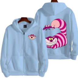Cheshire Cat Cartoon Anime Women Zipper Hoodie Spring Autumn Men Sweatshirt 2025 New Fashion Couple Jackets Coats