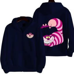 Cheshire Cat Cartoon Anime Women Zipper Hoodie Spring Autumn Men Sweatshirt 2025 New Fashion Couple Jackets Coats
