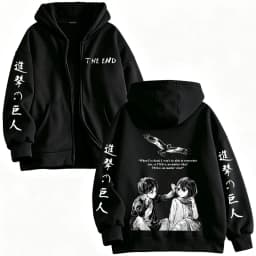 Anime Attack on Titan Mikasa Ackerman Eren Jaeger Zipper Hoodies Men Clothing Long Sleeves Zip Up Hooded Sweatshirt Jackets Coat