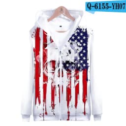 Coats Streetwear Fashion Casual Long Sleeve Hoody American Flag 3d Harajuku Unisex JERSEY Sweatshirt Men Sweatshirt Zip Hoodies