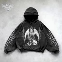 High Street Gothic Washed Black Hoodie Unisex Y2k Grunge Dark Streetwear Hip Hop Loose Casual Pullover Harajuku Sweatshirt Tops
