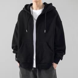 Heavyweight Hooded Sweatshirt Cardigan Men's Spring Autumn Winter New Fleece Lined Trendy Brand Casual Outerwear Jacket