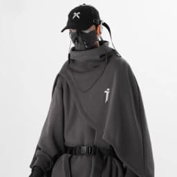PFNW Autumn Winter Sweatshirt Hooded Fake Two-Piece Pullover Cloak Jacket 2025 Darkwear Male Tops 28W9215