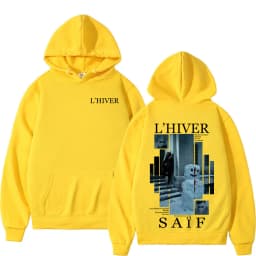 Rapper L'HIVER Saif Album 2025 Hoodies Men's Hip Hop Fleece Pullover Sweatshirt Retro Long Sleeve Oversized Hoodie Streetwear