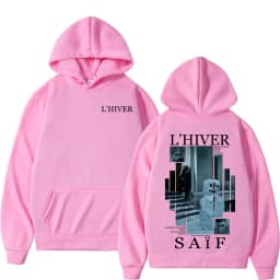 Rapper L'HIVER Saif Album 2025 Hoodies Men's Hip Hop Fleece Pullover Sweatshirt Retro Long Sleeve Oversized Hoodie Streetwear