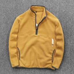 Half Zipper Sweatshirt Men's Polar Fleece Stand-up Collar Pullover Coat Autumn Winter Warm Loose Outerwear Top