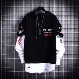 Men's Hoodies Male Casual Sweatshirts Streetwear Y2K Black Man Tops Korean Fashion Stylish Hip Hop Hoody Anime Dacning Clothing