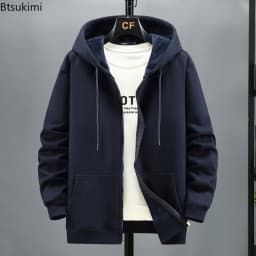 Plus Size 10XL 12XL Hoodies Men's Autumn Winter Fleece Long Sleeve Sweatshirts Loose Casual Sports Cardigans Zipper Hooded Coats