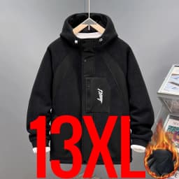 Extra Big Size 13XL Men Hoodie Hooded Zip Up Polar Fleece Jacket Male Winter Autumn Plus Large Clothes Warm 4xl 5xl 6xl 7xl 8xl