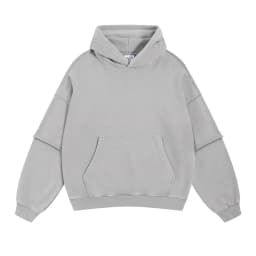 ZODF New Autumn Men's Washed Heavy Weight Cotton Hoodies Unisex Retro Fake 2 Peice 430gsm Loose Edge Hooded Pullovers HY1082