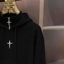 2026 Autumn New Light Luxury Men's Clothing Over Size Trendy Men's Hooded Collar Tops Long Sleeve Loose Handsome Stylish Hoodies