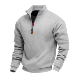 American Fleece Skin-friendly And Warm Men's Stand-up Collar Long-sleeved Half-zipper Sports And Leisure Sweater