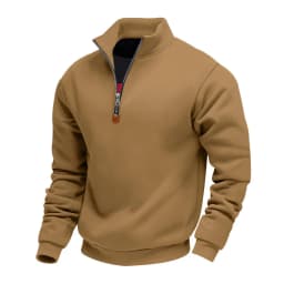American Fleece Skin-friendly And Warm Men's Stand-up Collar Long-sleeved Half-zipper Sports And Leisure Sweater