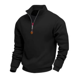 American Fleece Skin-friendly And Warm Men's Stand-up Collar Long-sleeved Half-zipper Sports And Leisure Sweater