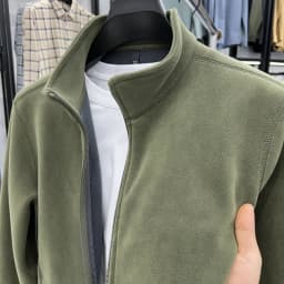 Double-Sided Fleece Sweatshirt Men's Autumn Winter Fleece Open Cardigan Dirt Resistant Wear Resistant Warmth Insulated Jacket