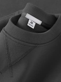 Afashion Unisex Basic Color round Neck Sweatshirt Spring Autumn Casual Outerwear Cotton Polyester Comfortable Loose Fit Jacket