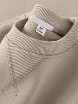Afashion Unisex Basic Color round Neck Sweatshirt Spring Autumn Casual Outerwear Cotton Polyester Comfortable Loose Fit Jacket