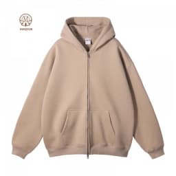 MAQVOB EU US Size High Quality Streetwear Autumn Winter Fleece 350G Double-Sided Zipper Loose Sweatshirt Hoodies