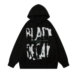 American Retro Letter Printed Street Style Men's Hoodie Autumn Winter Fashion Y2k Streetwear Casual Loose Hooded Sweatshirt