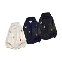 Autumn New Men's Oversized Loose Hoodie Y2k Streetwear Winter Thick Fashion Embroidery Label Hooded Sweatshirt Japan Streetwear
