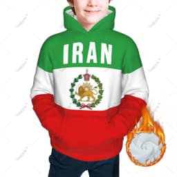 Unisex 3D Youth Hoodie Emblem Of Iran Lion And Sun Flag Of Iran Persia Kids Boys Girls Sweatshirt Pullover Hoodies Polyester
