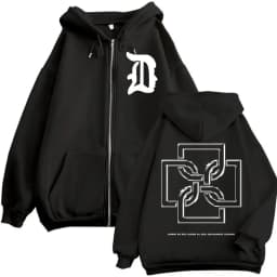Rapper Duki Logo Graphic Zipper Hoodie Men's Women's Fashion Hip Hop Vintage Zip Up Sweatshirt Autumn Winter Oversized Pullovers