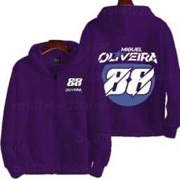 Miguel Oliveira 88 Logo Racing Motorcycle Team Men Zip Up Hoodie Spring Autumn Male Sweatshirt New Sport Women Jacket Coats