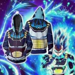 Dragon Ball Z Goku Anime 3D Print Hoodie, Unisex Pullover Zip Up Sweatshirt Cosplay Costume for Teens, Cool Graphic Streetwear