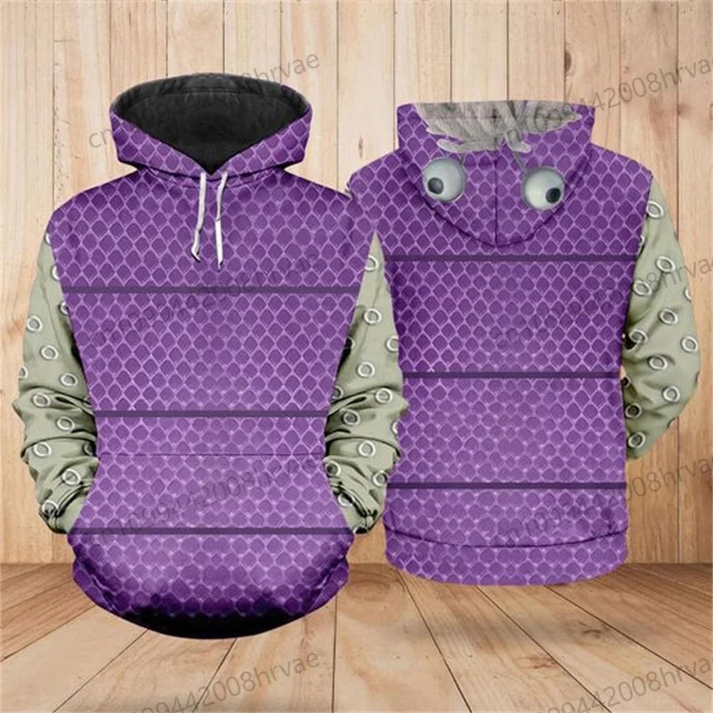 Monsters, Inc. costume shirts, James P. Sullivan cosplay hoodies, 3D Halloween sweatshirts for men and women, and character tops