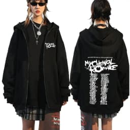 Rock Band My Chemical Romance Mcr Dead Zipper Hoodie Black Parade Punk Emo Zip Up Hoodies Men Fashion Vintage Oversized Pullover