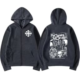 Rock Band My Chemical Romance Mcr Dead Zipper Hoodie Black Parade Punk Emo Zip Up Hoodies Men Fashion Vintage Oversized Pullover