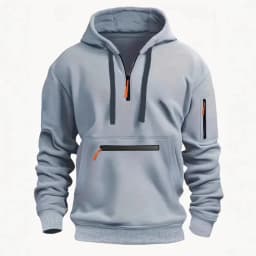 Men's New Sweater Hooded Arm Zipper Long Sleeve Pullover Trend Hoodie Fashion