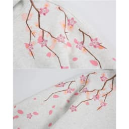 2026 Autumn New Plum Blossom Embroidery Printed Hoodie Japan Korean Fashion Streetwear Harajuku Casual Loose Hooded Sweatshirt