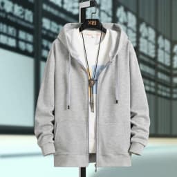 Men's Oversized Hoodie Cardigan Autumn Winter Fleece Zipper Loose Casual Top Elastic Long Sleeve Youth Trendy Color