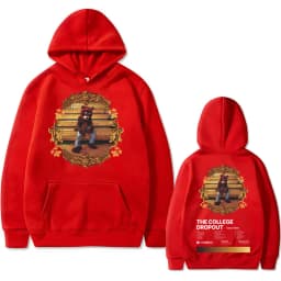 Rapper Kanye West The College Dropout Hip Hop Music Album Graphics Hoodie Men Casual Oversized Sweatshirt Men's Black Streetwear