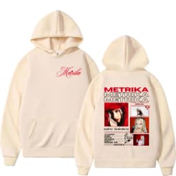Rapper Metrika Album 2025 Print Hooded Men Women Long Sleeve Oversized Retro Sweatshirt Hip Hop Fleece Clothing Pullover Hoodie