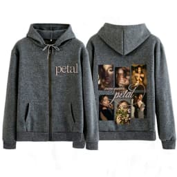Ariana Grande Petal Album Print Zipper Hoodie Men Women Fashion Sweatshirt Long Sleeves Loose Casual Oversized Zip Up Jacket