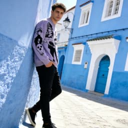 2025 Autumn/Winter Cross-Border Trend Anime Round Neck Sweater Japanese Casual Style Loose Men's Knitted Top