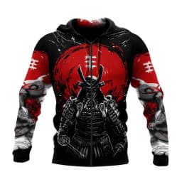 Oni Mask Samurai Tattoo Men's Hoodie Harajuku Street Long Sleeve Pullover Hoodie 3D Print Cool Pattern Autumn Outdoor Sweatshirt